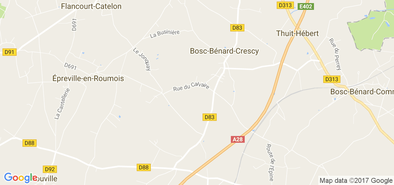 map de la ville de Bosc-Bénard-Crescy