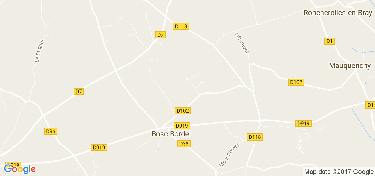 map de la ville de Bosc-Bordel