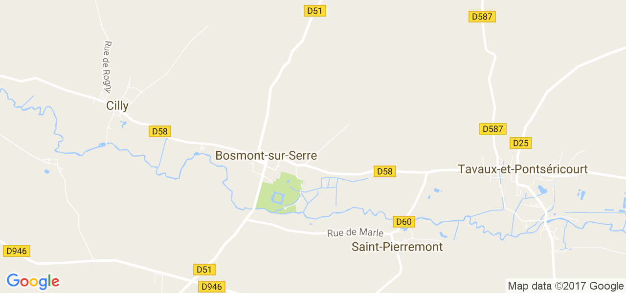 map de la ville de Bosmont-sur-Serre