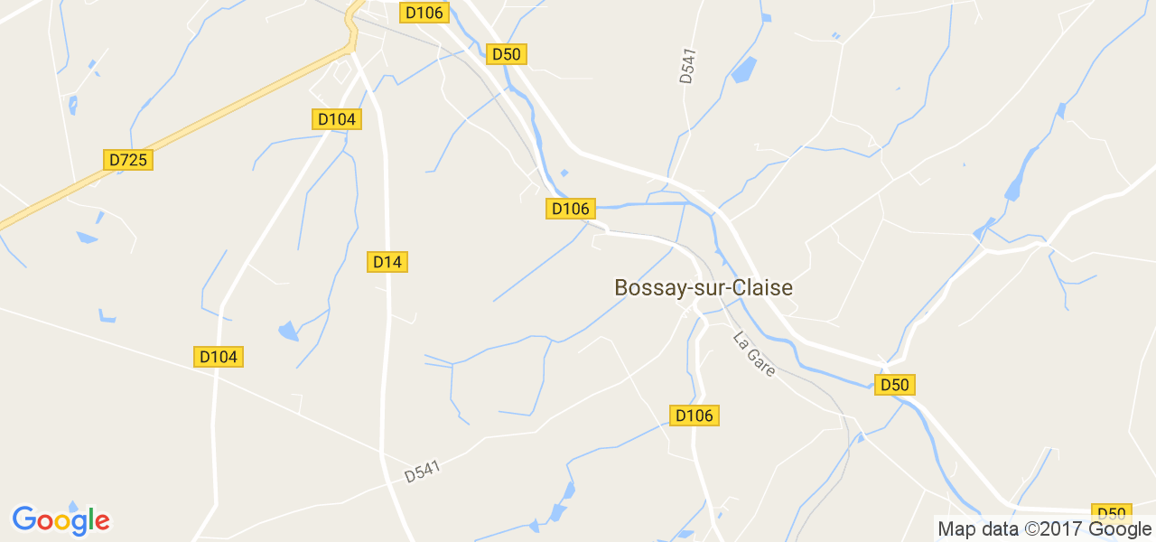 map de la ville de Bossay-sur-Claise