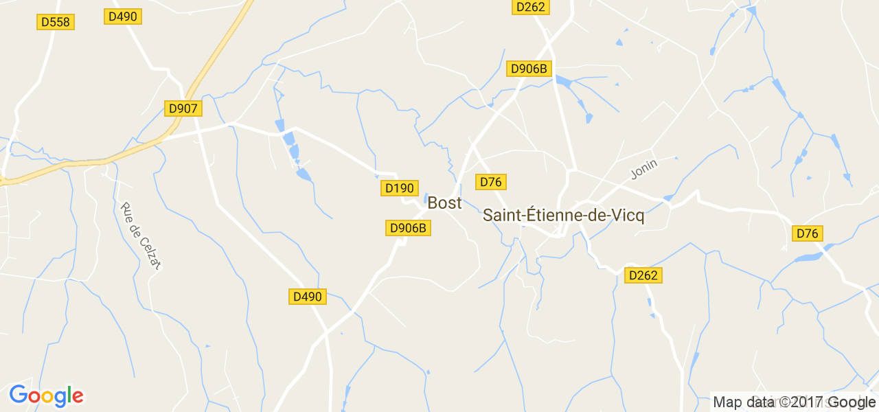 map de la ville de Bost