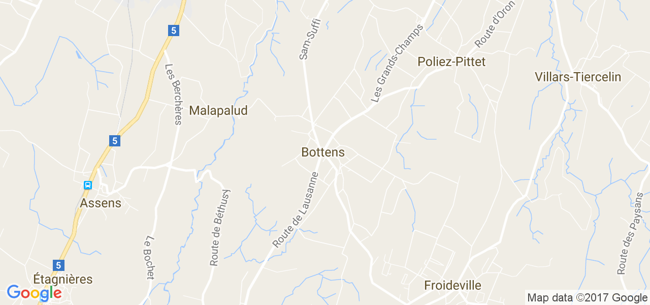 map de la ville de Bottens