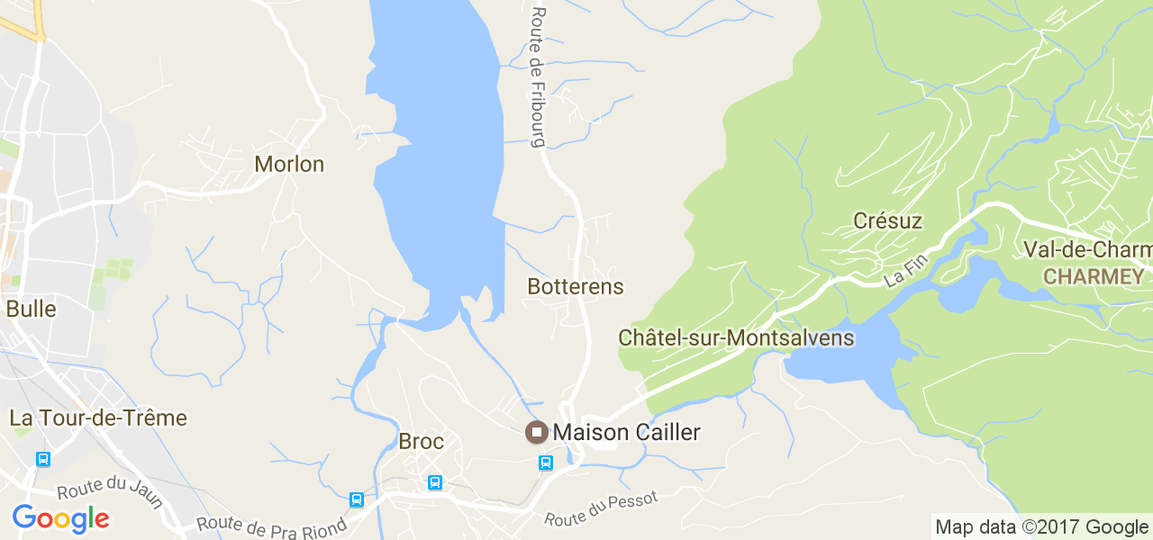 map de la ville de Botterens