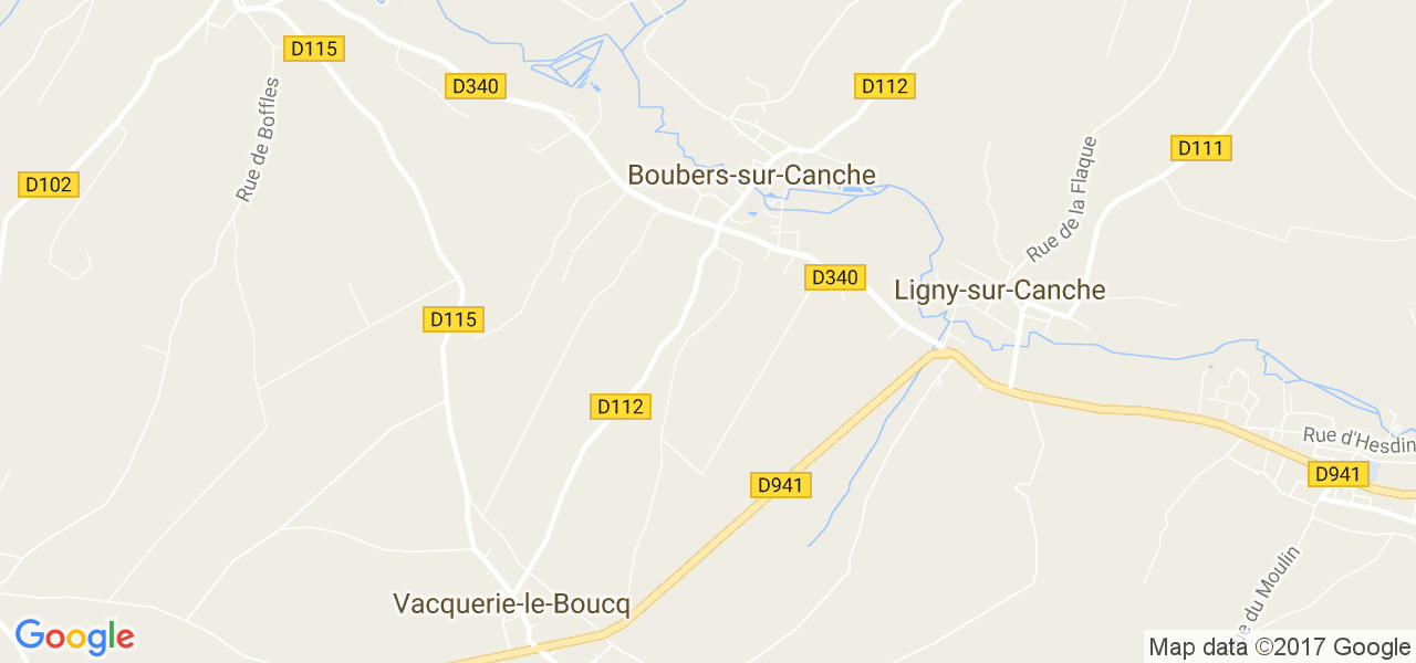 map de la ville de Boubers-sur-Canche