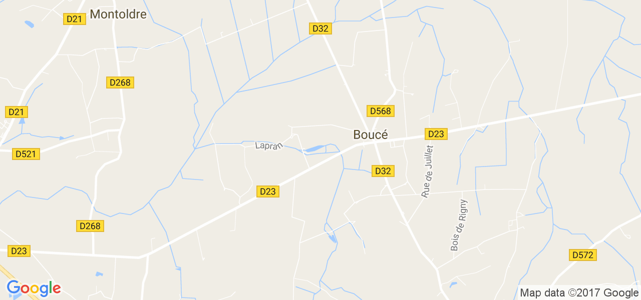 map de la ville de Boucé