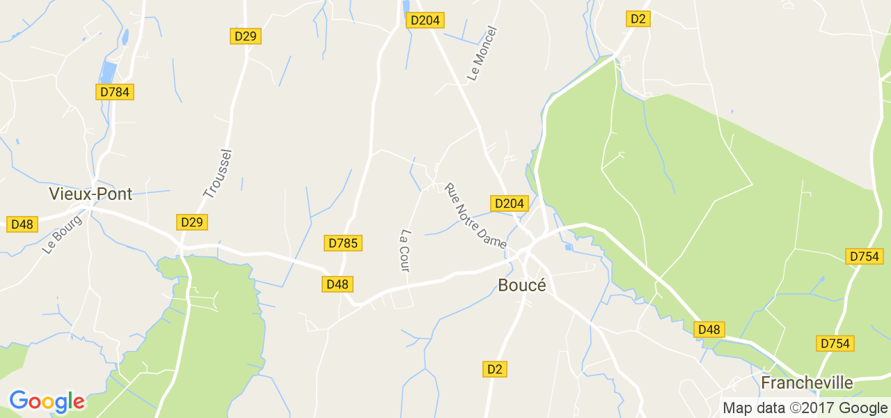 map de la ville de Boucé