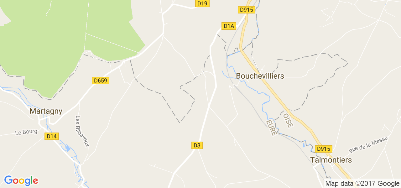 map de la ville de Bouchevilliers