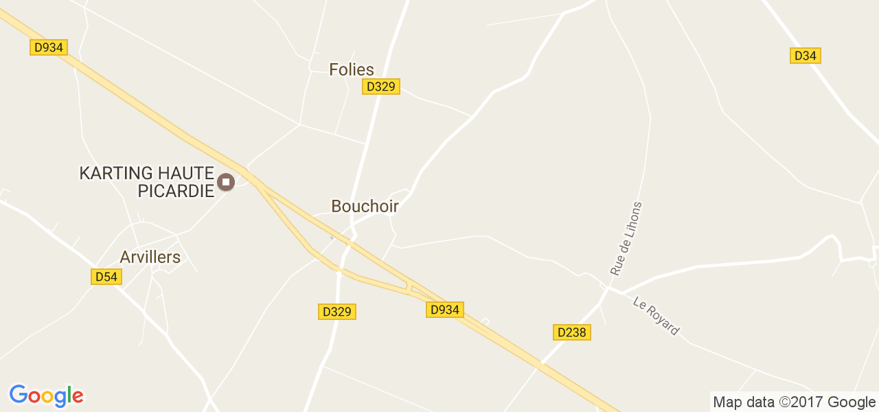 map de la ville de Bouchoir