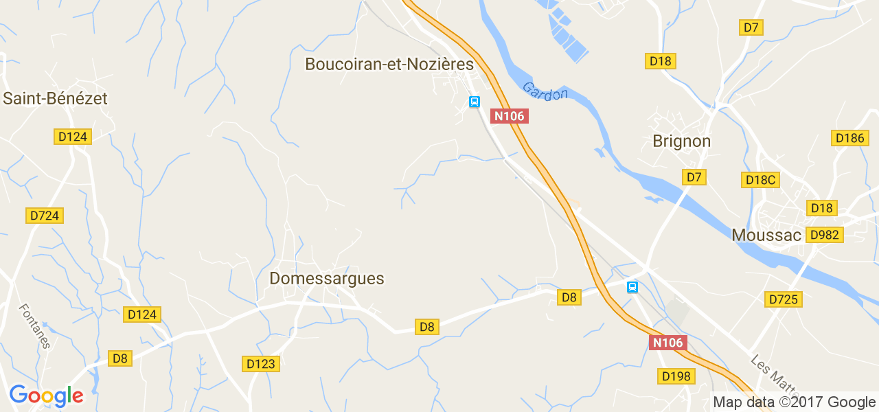 map de la ville de Boucoiran-et-Nozières