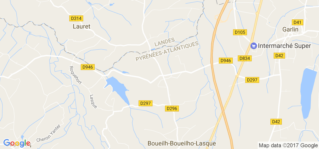 map de la ville de Boueilh-Boueilho-Lasque