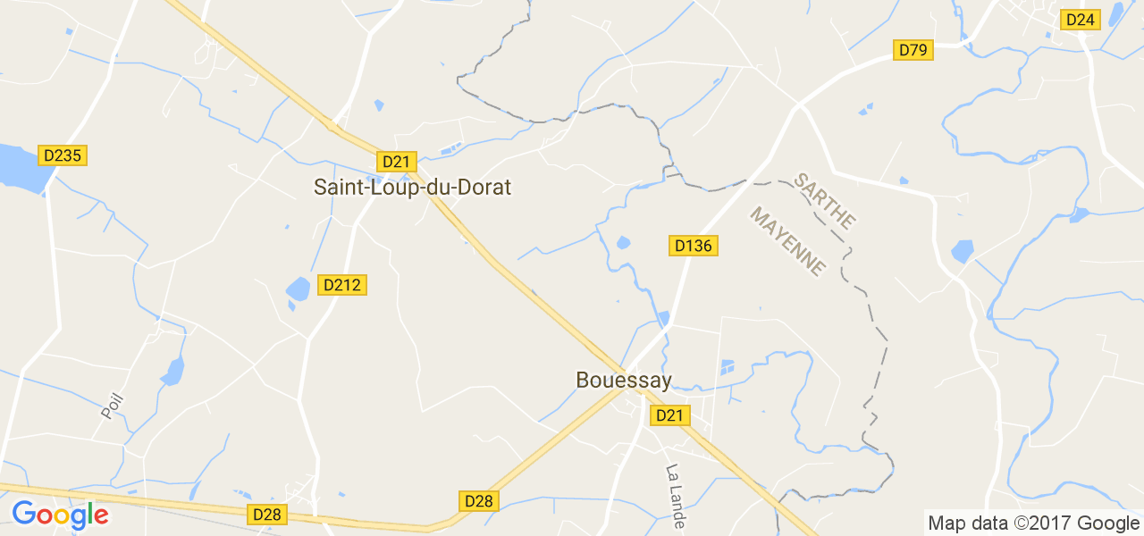 map de la ville de Bouessay