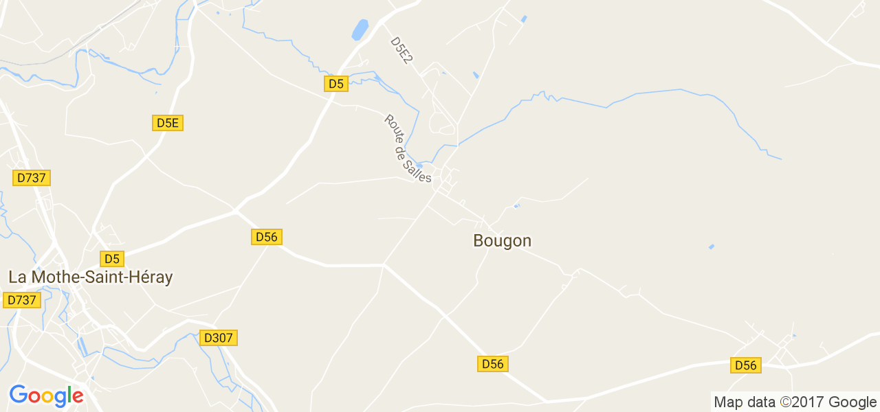 map de la ville de Bougon