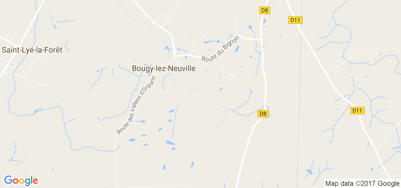 map de la ville de Bougy-lez-Neuville