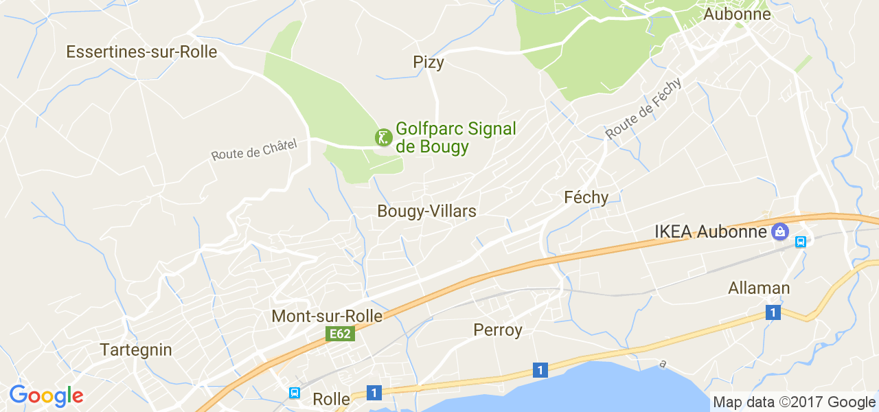 map de la ville de Bougy-Villars