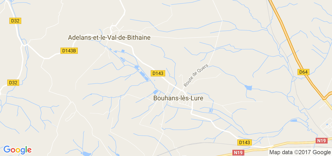 map de la ville de Bouhans-lès-Lure