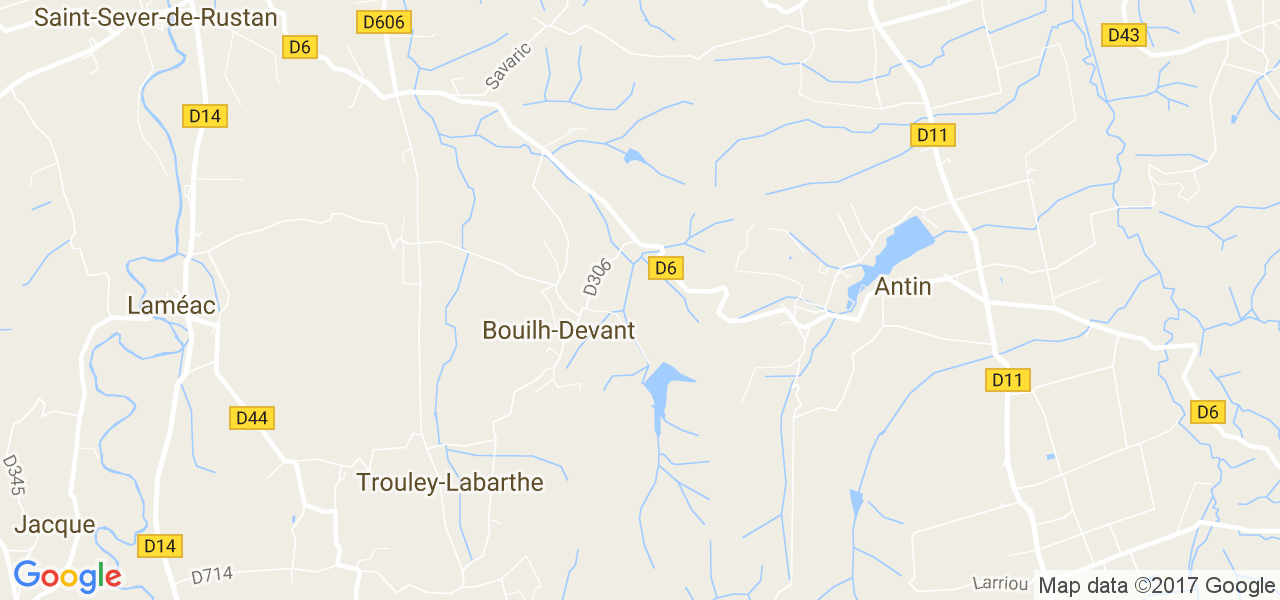 map de la ville de Bouilh-Devant