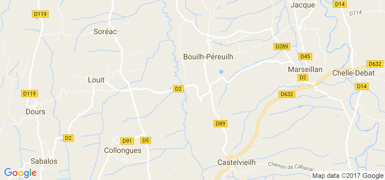 map de la ville de Bouilh-Péreuilh