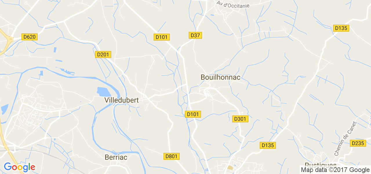 map de la ville de Bouilhonnac