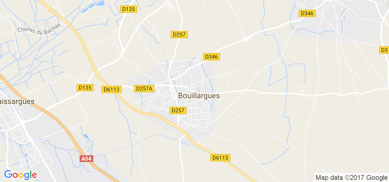 map de la ville de Bouillargues