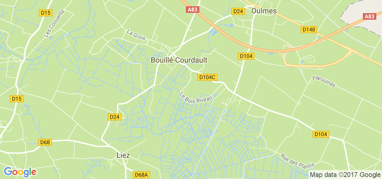 map de la ville de Bouillé-Courdault