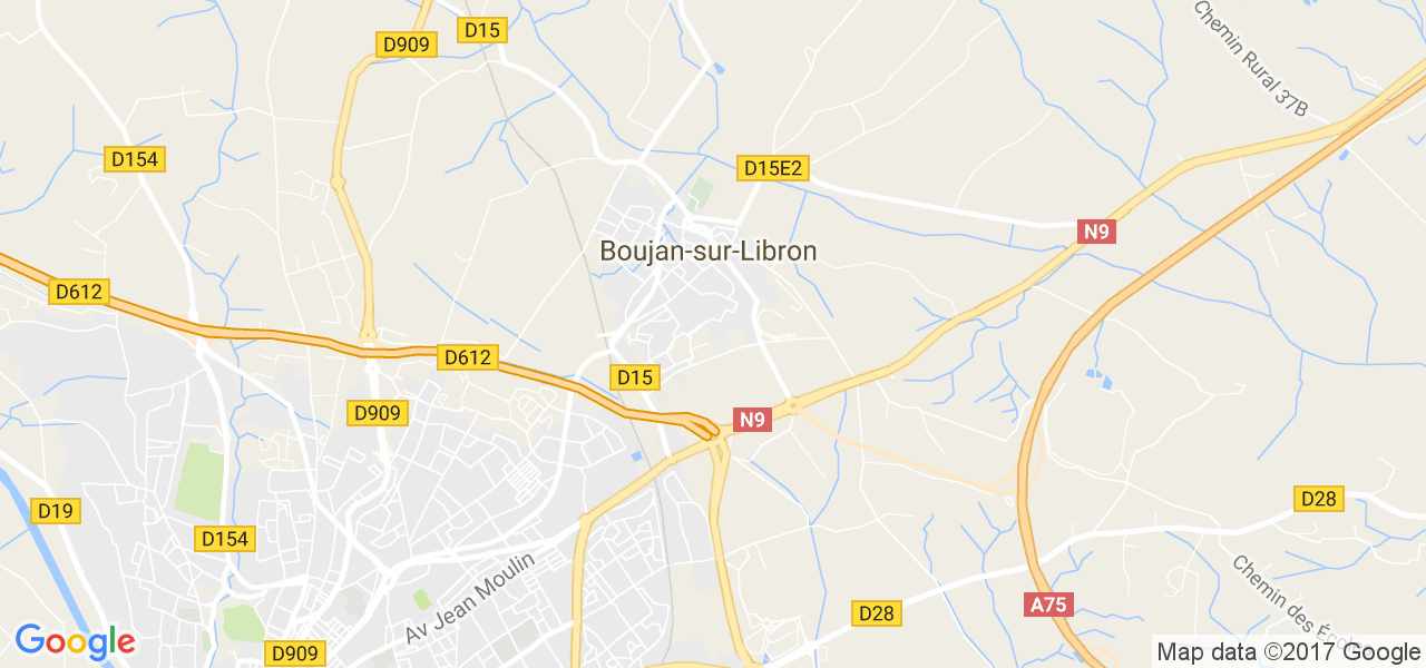 map de la ville de Boujan-sur-Libron