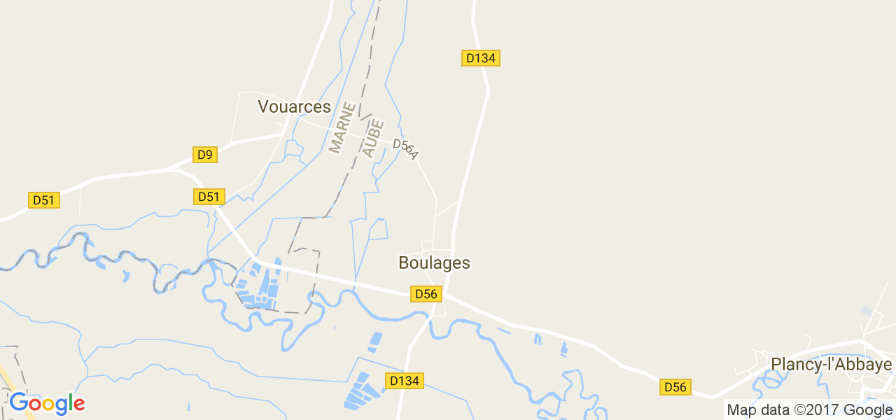 map de la ville de Boulages