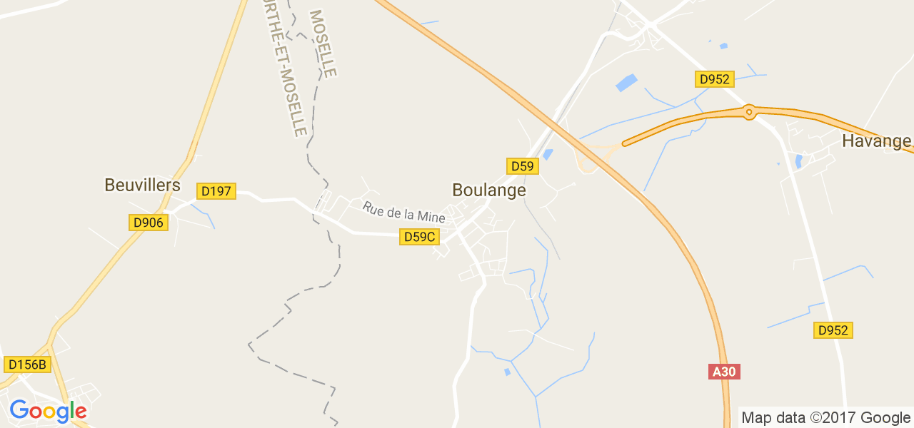 map de la ville de Boulange