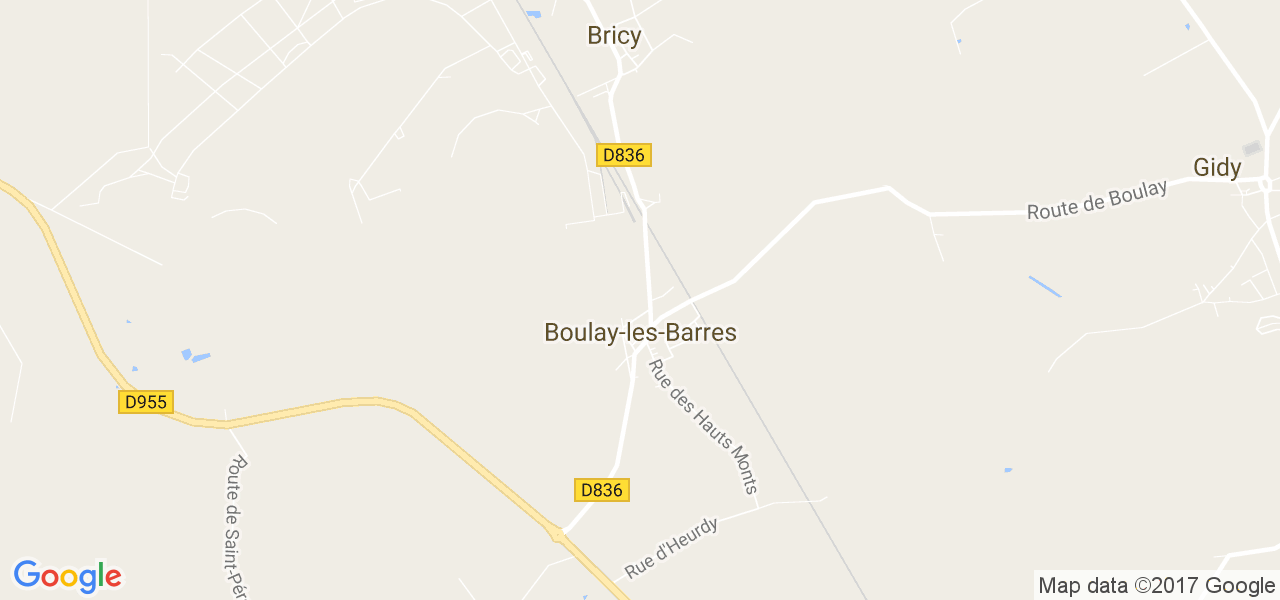 map de la ville de Boulay-les-Barres