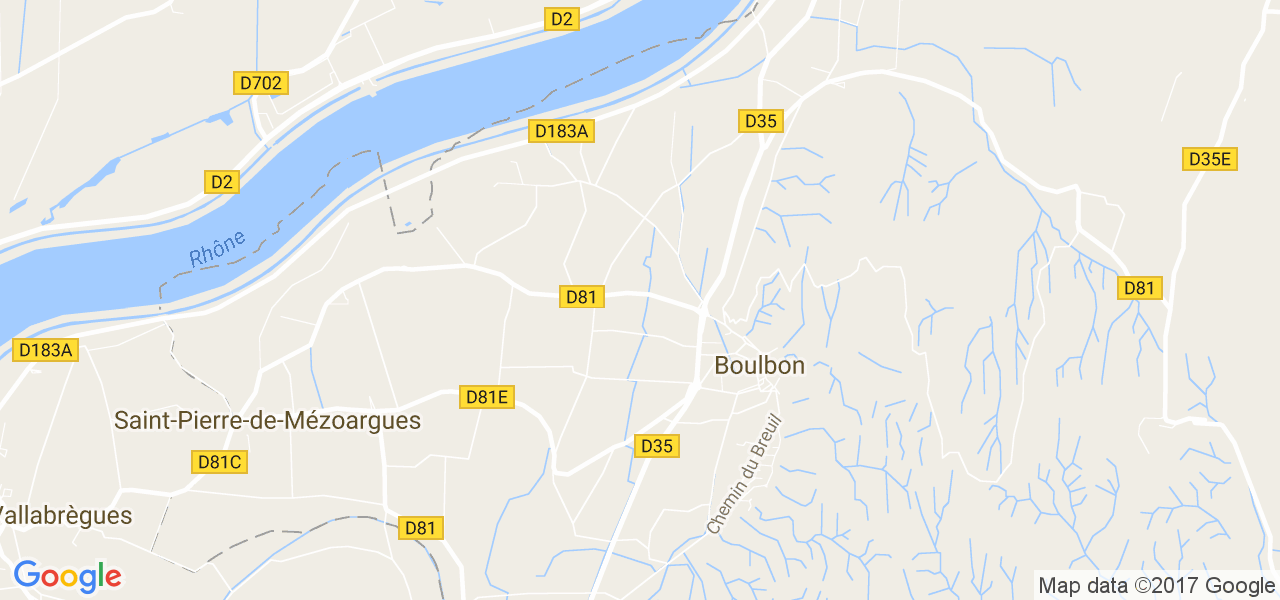 map de la ville de Boulbon