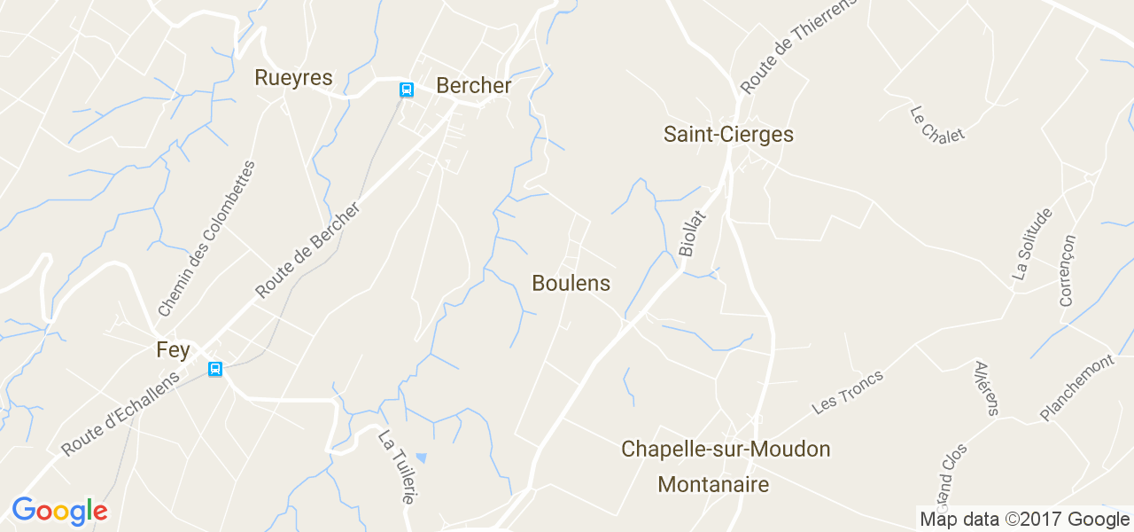 map de la ville de Boulens