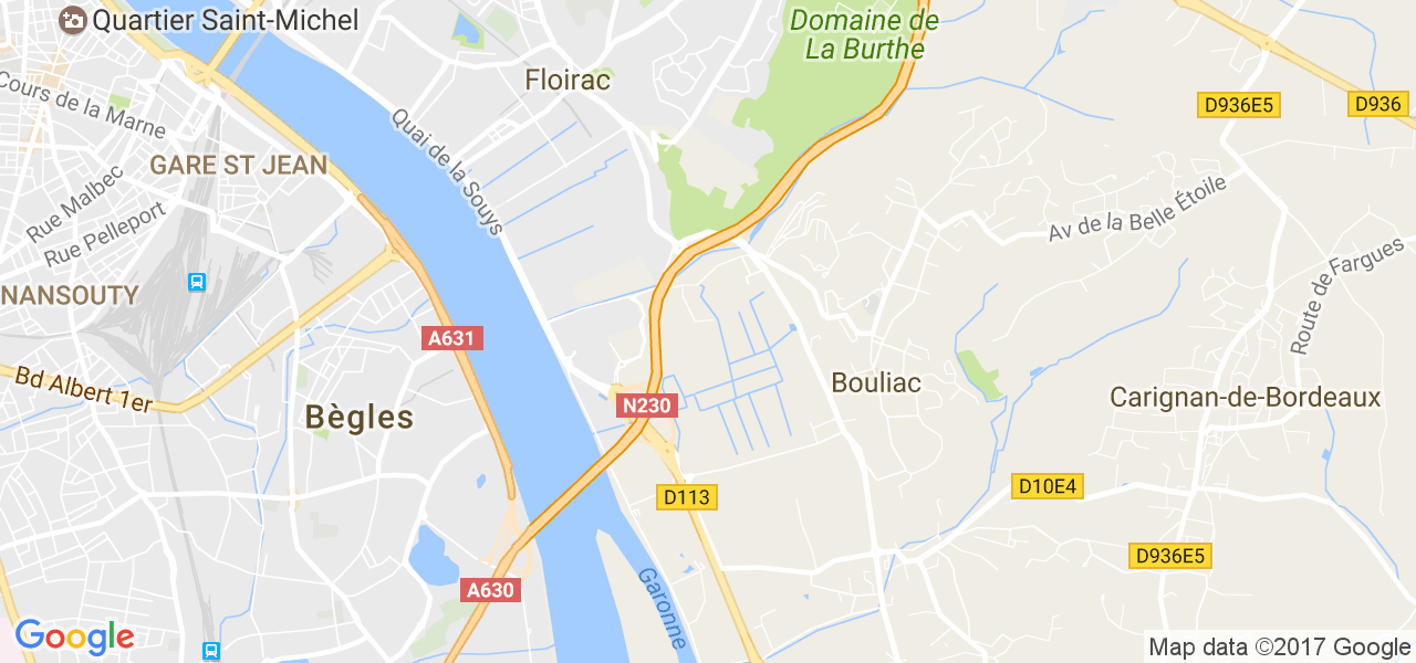 map de la ville de Bouliac