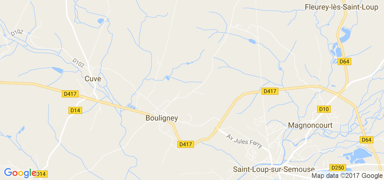 map de la ville de Bouligney