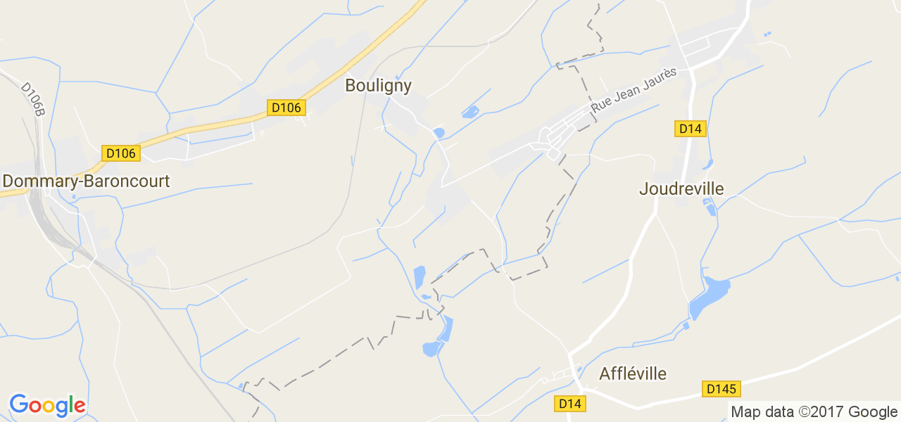 map de la ville de Bouligny