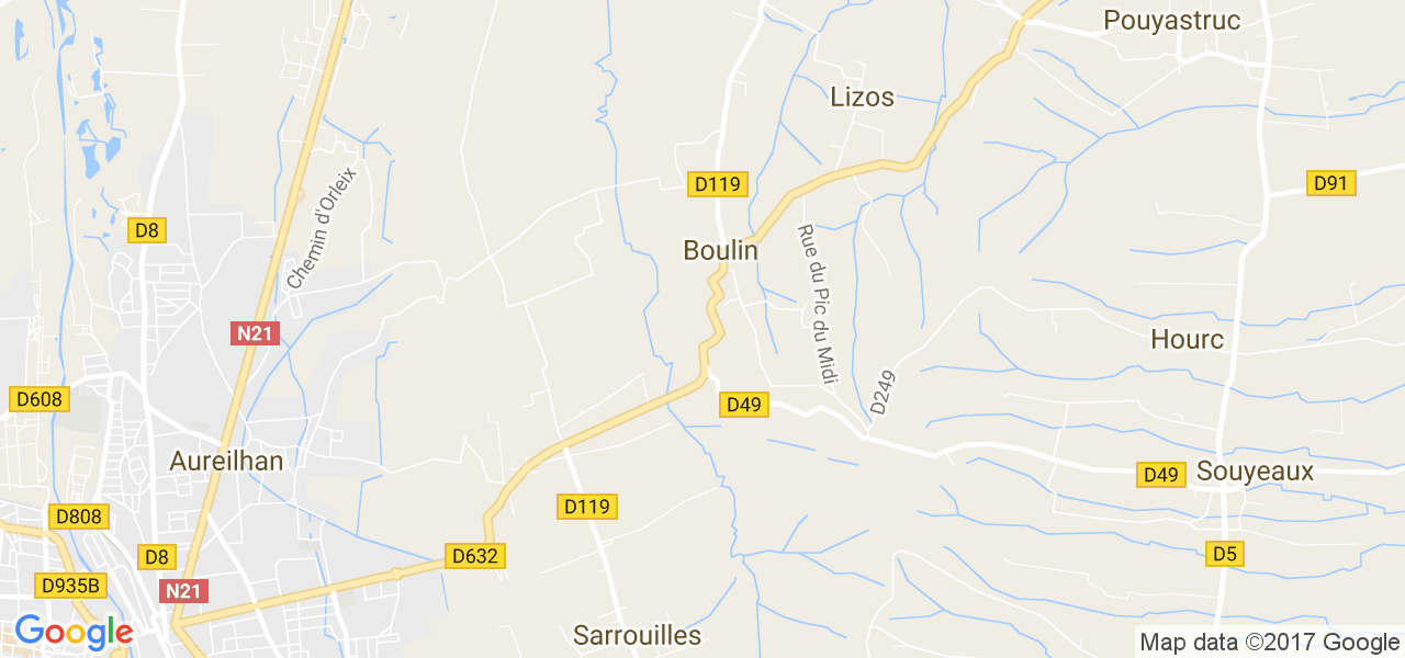 map de la ville de Boulin