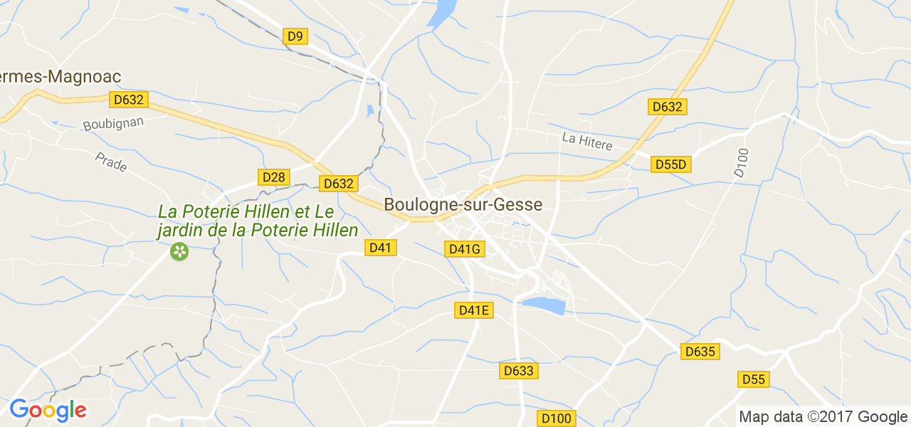 map de la ville de Boulogne-sur-Gesse