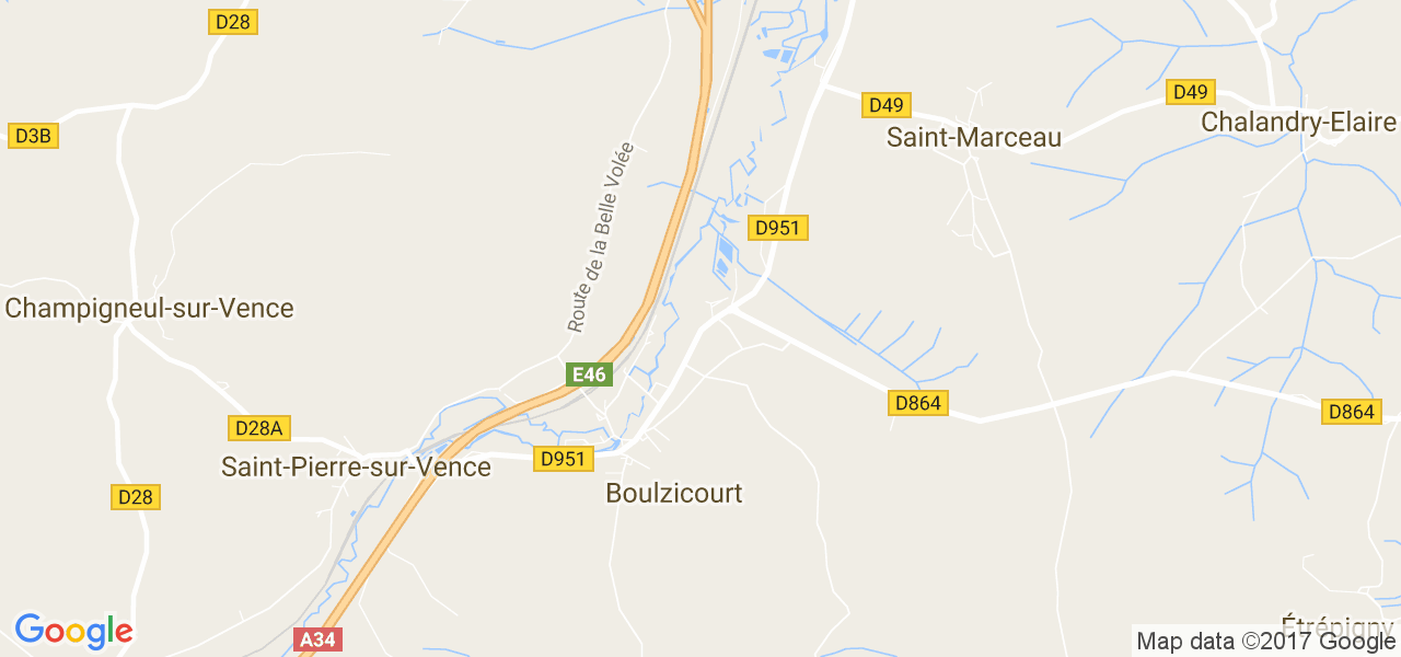 map de la ville de Boulzicourt