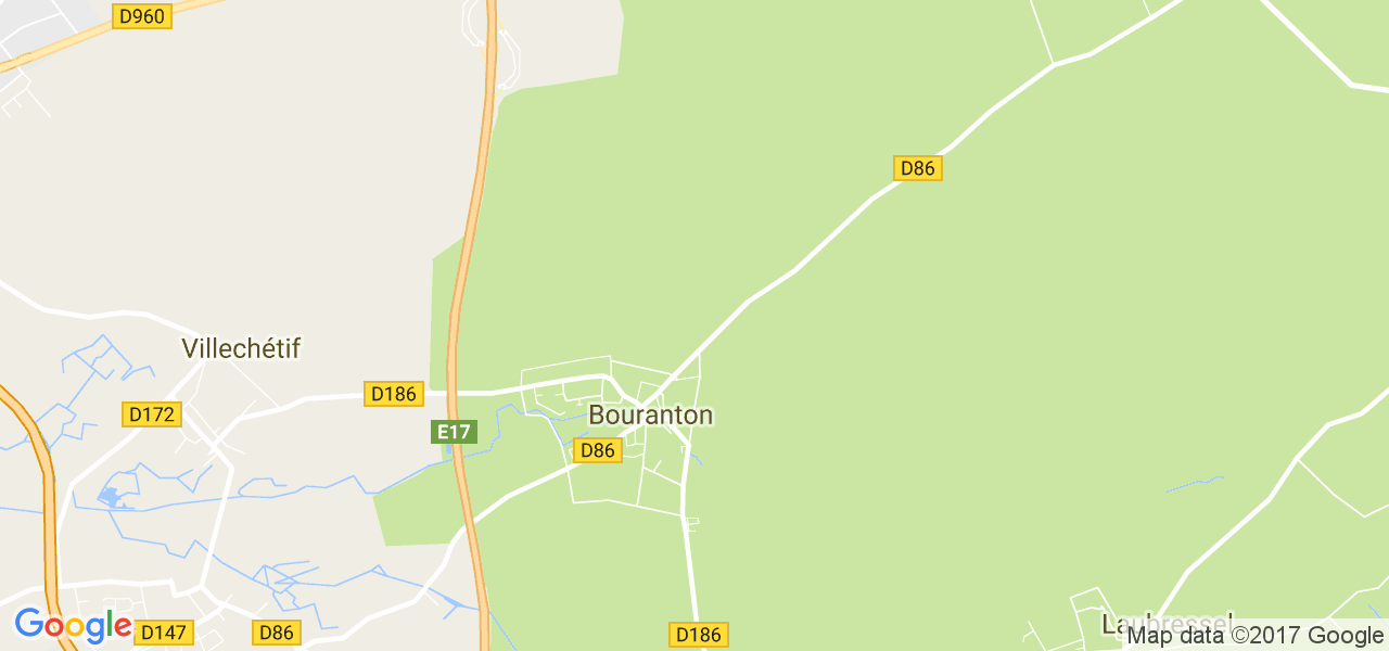 map de la ville de Bouranton