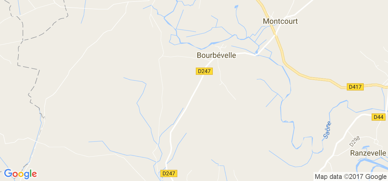 map de la ville de Bourbévelle