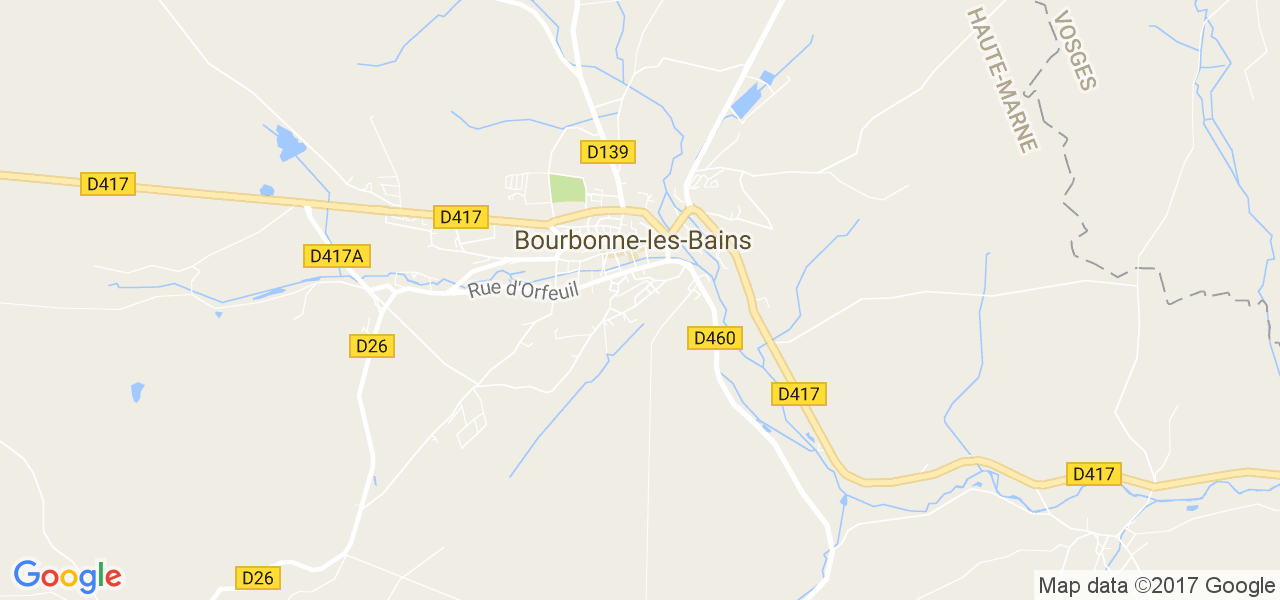 map de la ville de Bourbonne-les-Bains