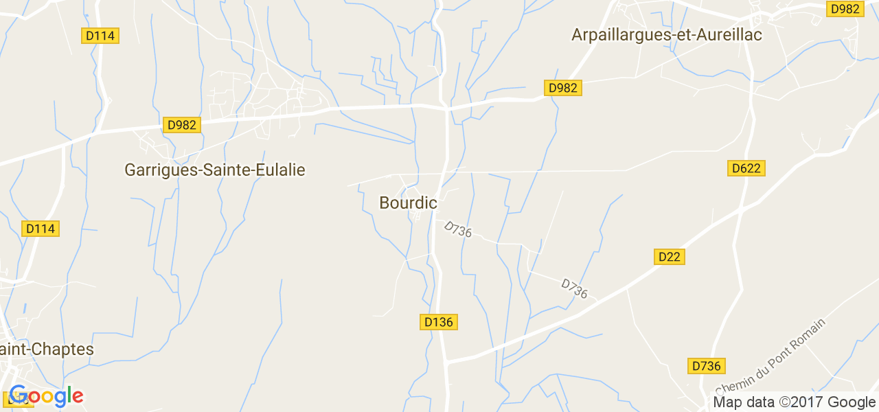 map de la ville de Bourdic