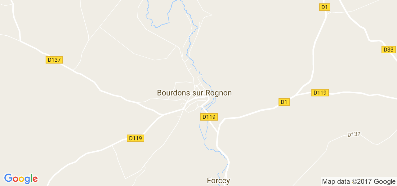 map de la ville de Bourdons-sur-Rognon