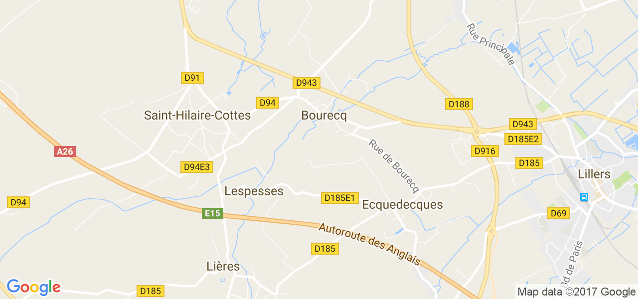 map de la ville de Bourecq