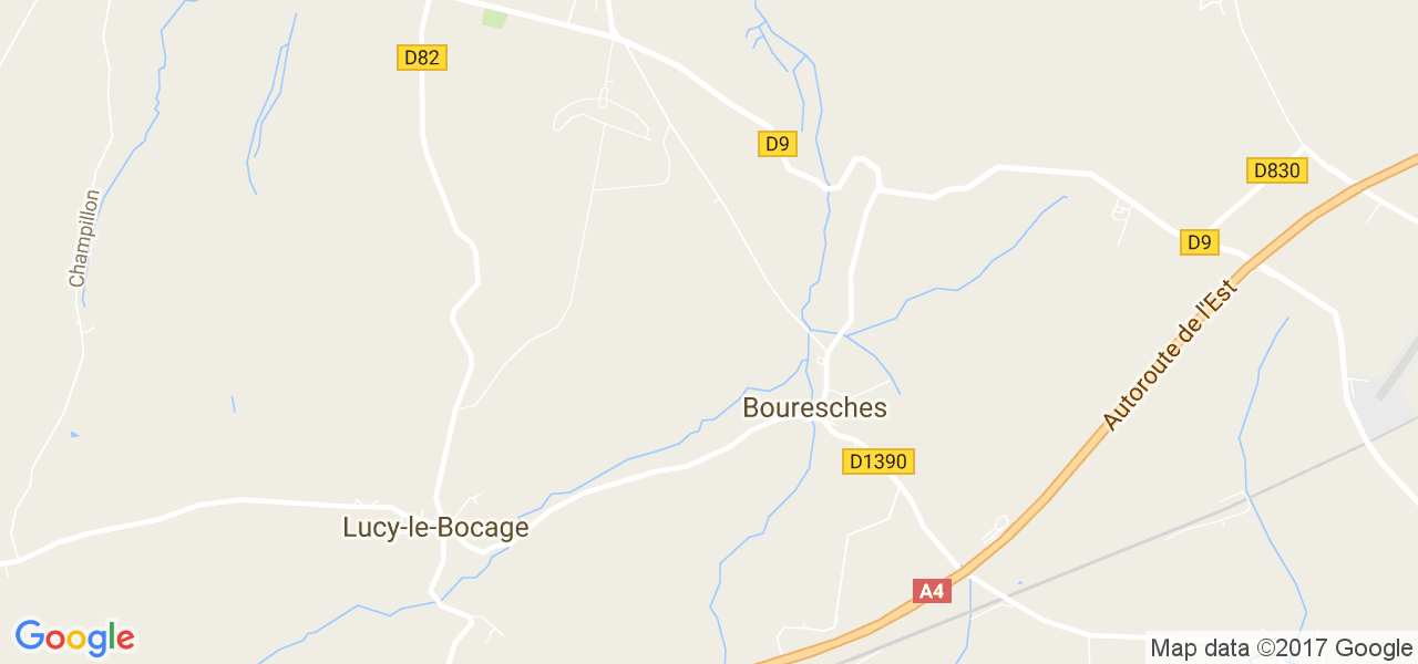 map de la ville de Bouresches