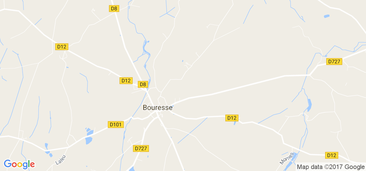 map de la ville de Bouresse