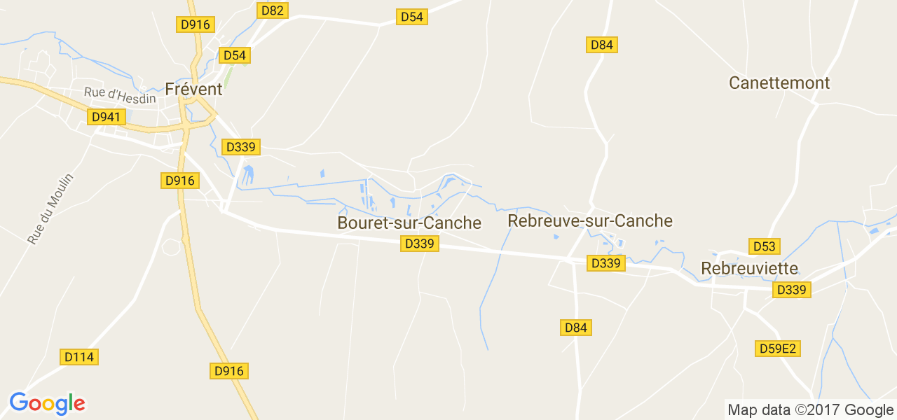 map de la ville de Bouret-sur-Canche