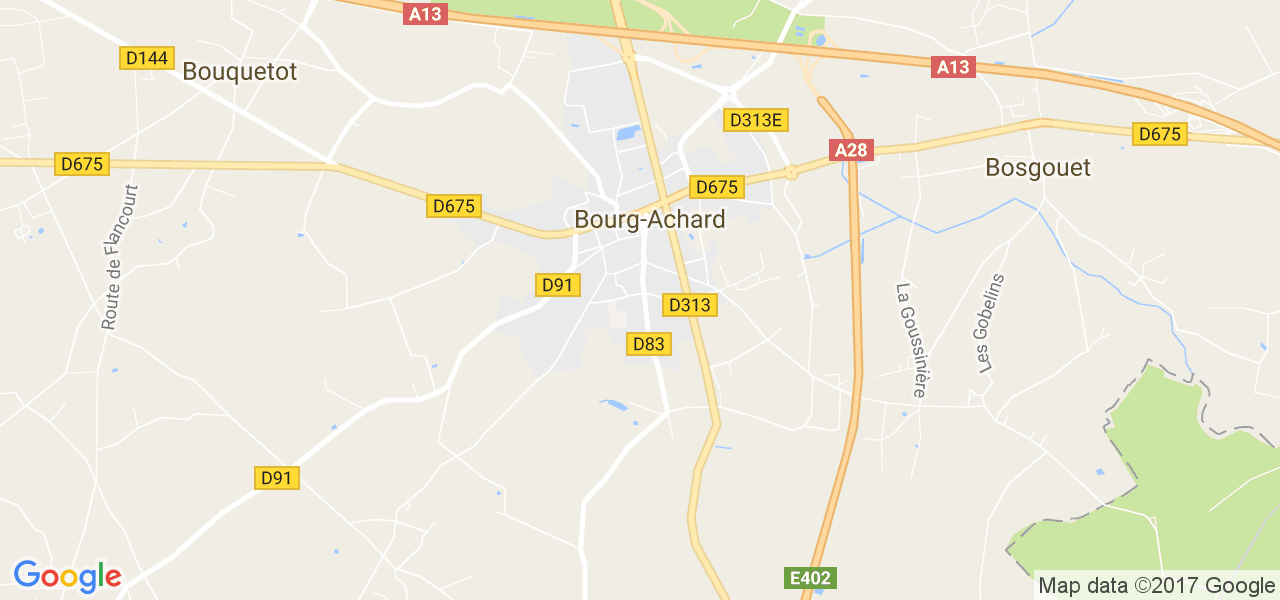 map de la ville de Bourg-Achard