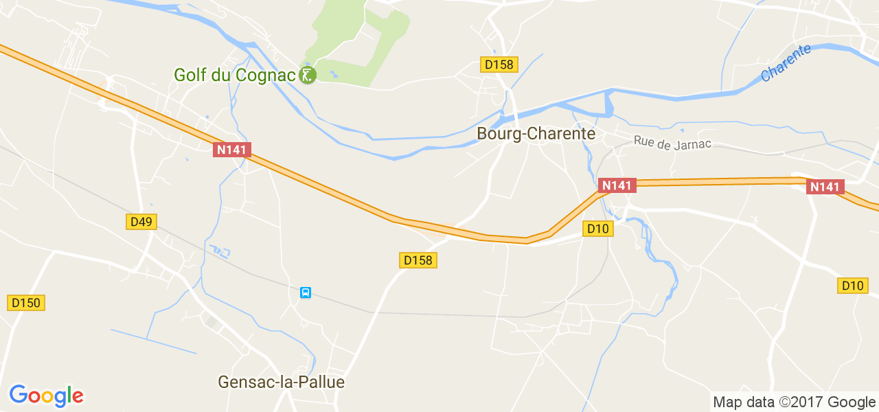 map de la ville de Bourg-Charente