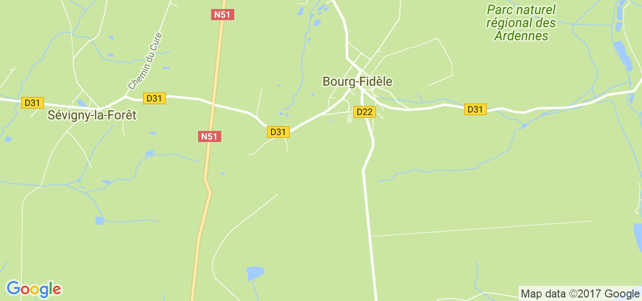 map de la ville de Bourg-Fidèle