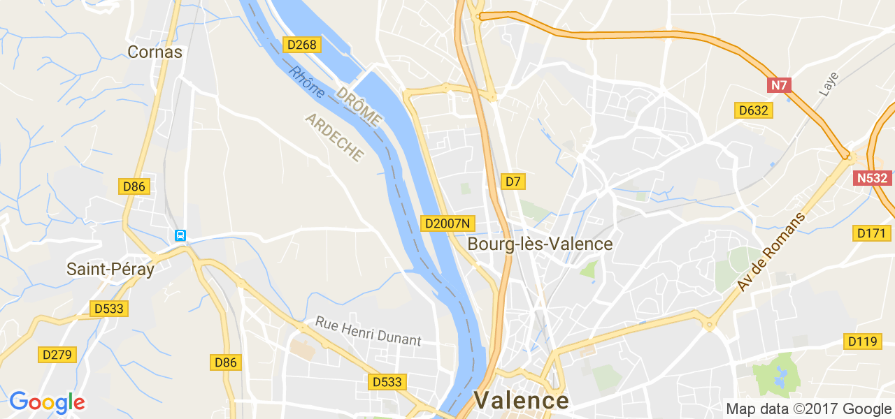 map de la ville de Bourg-lès-Valence