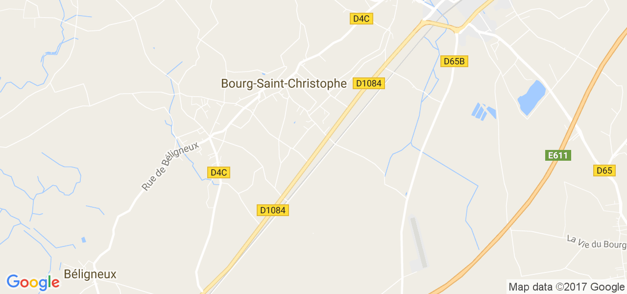 map de la ville de Bourg-Saint-Christophe